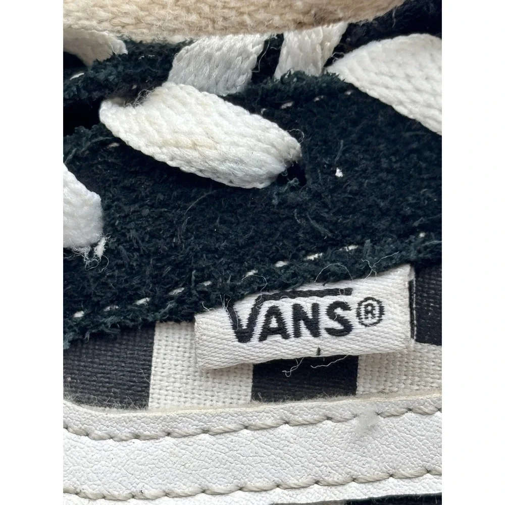 Vans Youth Size 7 Black White Checkerboard Suede Low Top Skate Sneakers Shoes